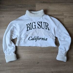 White Big Sur California Cropped Sweatshirt